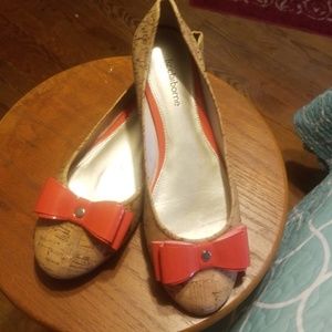 cork flats with bow